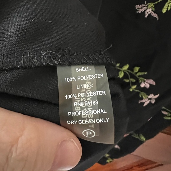 Tommy Hilfiger Black Floral Embroidered Dress Midi Cocktail Party Work Wear Boho - Picture 6 of 11